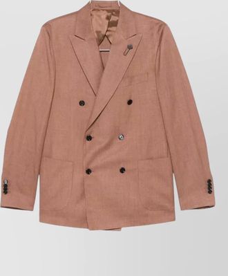 Lardini mens double breasted blazer structured shoulders