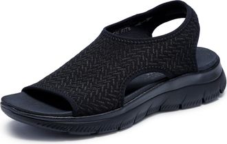 Skechers Womens Summits-Outta Here Sport Sandal, Black, 8 UK