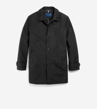 Cole Haan Mens Stand Collar Rain Jacket - Black Size Medium