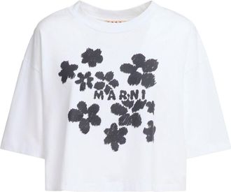 Marni floral-print T-shirt - women - Cotton - 40 - White