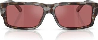 Diesel 57mm Rectangular Sunglasses in Grey Tortoise/Red Hiper at Nordstrom