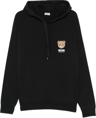 Moschino Black Silk and Nylon Hooded Sweatshirt