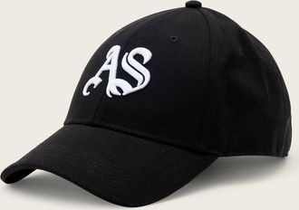 AllSaints Leather Gothic AllSaints Baseball Cap, Size: One Size