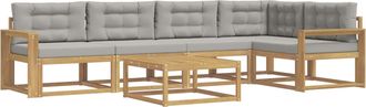 vidaXL Conjunto De Sof&aacute;s De Exterior 6 Uds. Blanco Y Gris Claro Vidaxl