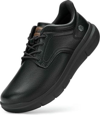 Generic NYSBH Mens Shoes Wide Width Leather Slip-On Casual Shoes Lightweight for Swollen Feet Arch Support Pain Relief B Black