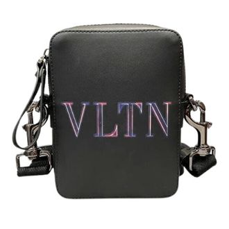 Valentino Pre-owned Cross Body Bags, male, Black, Size: ONE SIZE Pre-owned Vltn Leather Crossbody Bag