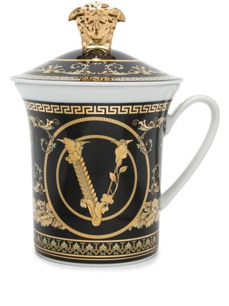 Versace Virtus Gala porseleinen mok - Zwart