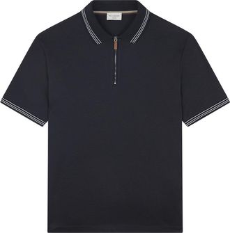 Paul & Shark X-Soft Interlock cotton polo shirt with striped profiles, Man, Blue, Size: XXL