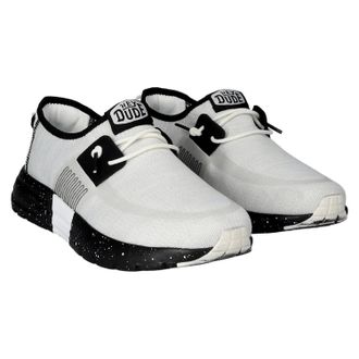 Hey Dude Mens Sirocco Sport Mode Casual Shoes In White/black