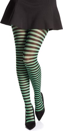 Romartex Womens 40 Denier Striped Tights, S, green