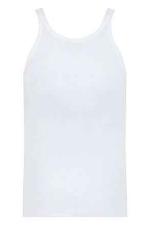 Dolce & Gabbana Mens Ribbed Tank Top Optical White Cotton T-Shirts And Polos