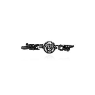 Versace Bracelets, unisex, Black, Size: ONE SIZE Medusa Leather Bracelet