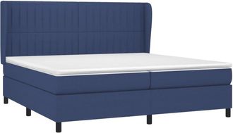 vidaXL Vidaxl - Cama Box Spring Con Colch&oacute;n Tela Azul 200x200 Cm