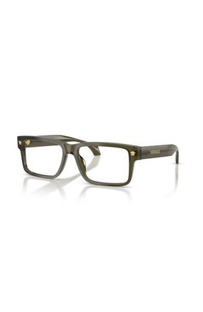 Versace 56mm Rectangle optical glasses in Green at Nordstrom