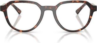 Michael Kors Lanai 52mm Geometric Optical Glasses in Dark Tortoise/smoke Gradient at Nordstrom