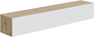 Home Heavenly Home Heavenly - Mueble Tv Flotante 180 Cm Keoni, Estilo N&oacute;rdico Minimalista. 180x28x34,5 Cm. Color: Blanco - Roble Nodi