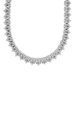 Sterling Forever Pear Cut Tennis Necklace in Silver at Nordstrom