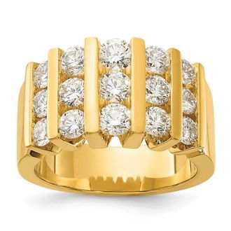 Diamond2Deal 14k Yellow Gold Lab Grown Diamond Wedding Band Ring 2Ct Clarity- VS Color- G-H