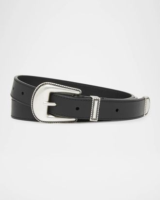 Amiri Men & apos;s Western Belt in Smooth Leather