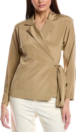 Lafayette 148 New York Dolman Wrap Silk-Blend Shirt Jacket