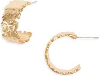 Karine Sultan Molten Hoop Earrings in Gold at Nordstrom