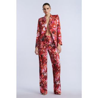 BCBGeneration Washed Floral Blazer in Washed Rose Chili Pepper Print at Nordstrom, Size 6