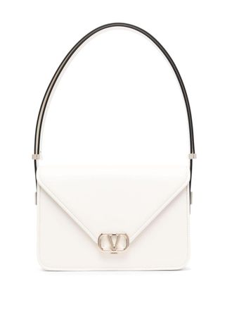 Valentino Garavani VLogo Signature leren schoudertas - Beige
