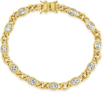 Sterling Forever Cassie CZ Bezel Tennis Bracelet