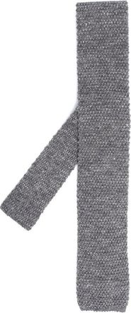 Brunello Cucinelli Gray Textured Knit Tie