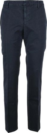 Dondup Blue Spiritissimo Tailored Cotton-Linen Blend Trousers