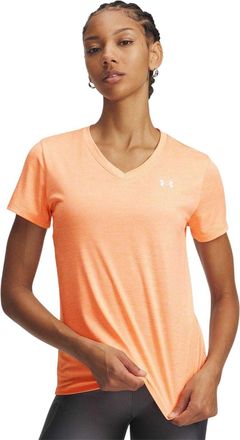 Under Armour T-shirt met gedraaide V-hals en losse pasvorm voor dames (Oranje)