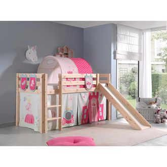 Les Tendances Cama De Media Altura 90x200 Con Tobog&aacute;n, Somier Y Funda Princesa Vipack Pino - Madera