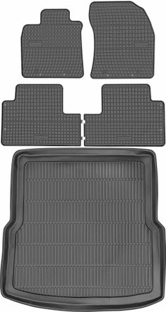 OEM Juego De Alfombrillas De Goma Para Coche Y Maletero Para Toyota Avensis Ii Kombi (2008-2018)