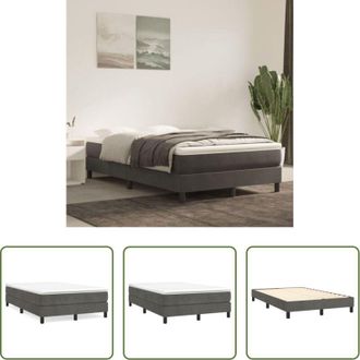 vidaXL vidaXL Materasso letto - Struttura Letto a Rete a Molle Grigio Scuro 120x200 cm Velluto