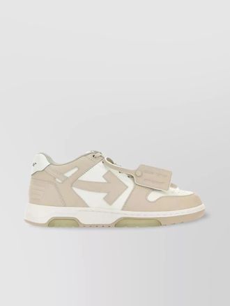 Off-white leather low-top sneakers