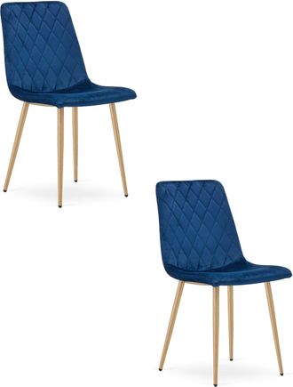 OEM Silla Tur&iacute;n - Terciopelo Azul Marino / Patas Color Madera X 2