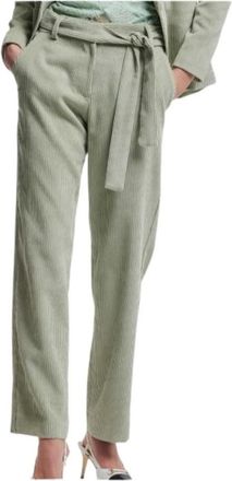 Kocca Broeken, Dames, Groen, M, Polyester, Corduroy Coralie Broek Rechte Pasvorm