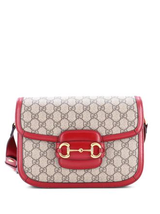 Gucci Horsebit 1955 Shoulder Bag GG Coated Canvas with Leather Small crossbody bag - Neutrals