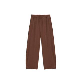 Alpha Studio Straight Trousers, female, Brown, Size: XS Pantalone con coulisse