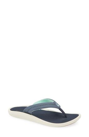 Olukai Ulele Water Resistant Flip Flop in Trench Blue /Trench Blue at Nordstrom, Size 11