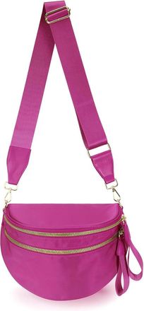 Generic Crossbody Bag for Women and Girls Bum Handbag, Durable Strap Roomy Versatile Mom-Friendly Diaper Bag with Different Pockets (Rose)