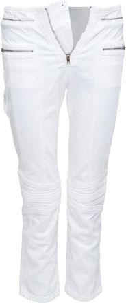 Isabel Marant Loma denim silver zip panelled biker Jeans