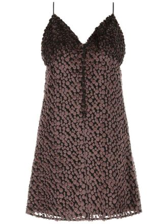 Saint Laurent velvet mini dress - Brown