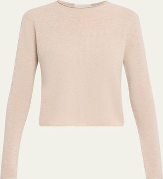 Lisa Yang Ida Roll-Edge Cashmere Crewneck Sweater