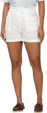 Tommy Jeans TJW Essential Linen Shorts - Dames - Bermuda - Wit - S - Linnen - Korte Broeken
