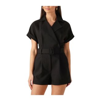 Notre-V Dames, Jumpsuits & Playsuits, Zwart, Maat: S Poliester