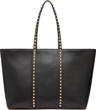 Valentino Garavani Medium Rockstud Leather Tote in Black at Nordstrom