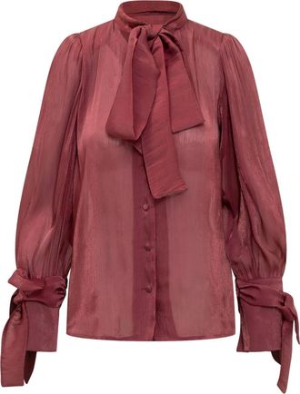 Actualee tie cuff blouse - Red