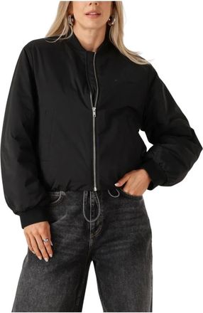 Modstr&ouml;m Dames, Jassen, Zwart, Maat: S Leer