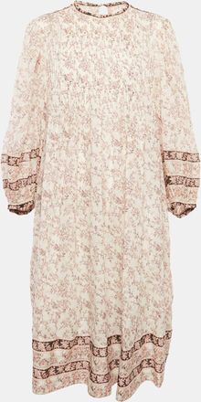 Isabel Marant Etoile Pink Printed Cotton Pleated Midi Dress